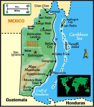 map of Belize
