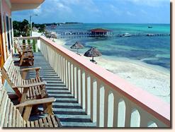 A spectacular, new, third floor, beachfront apartment with three bedrooms and two baths in San Pedro, 
Ambergris 
Caye, Belize