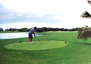 at the tee box